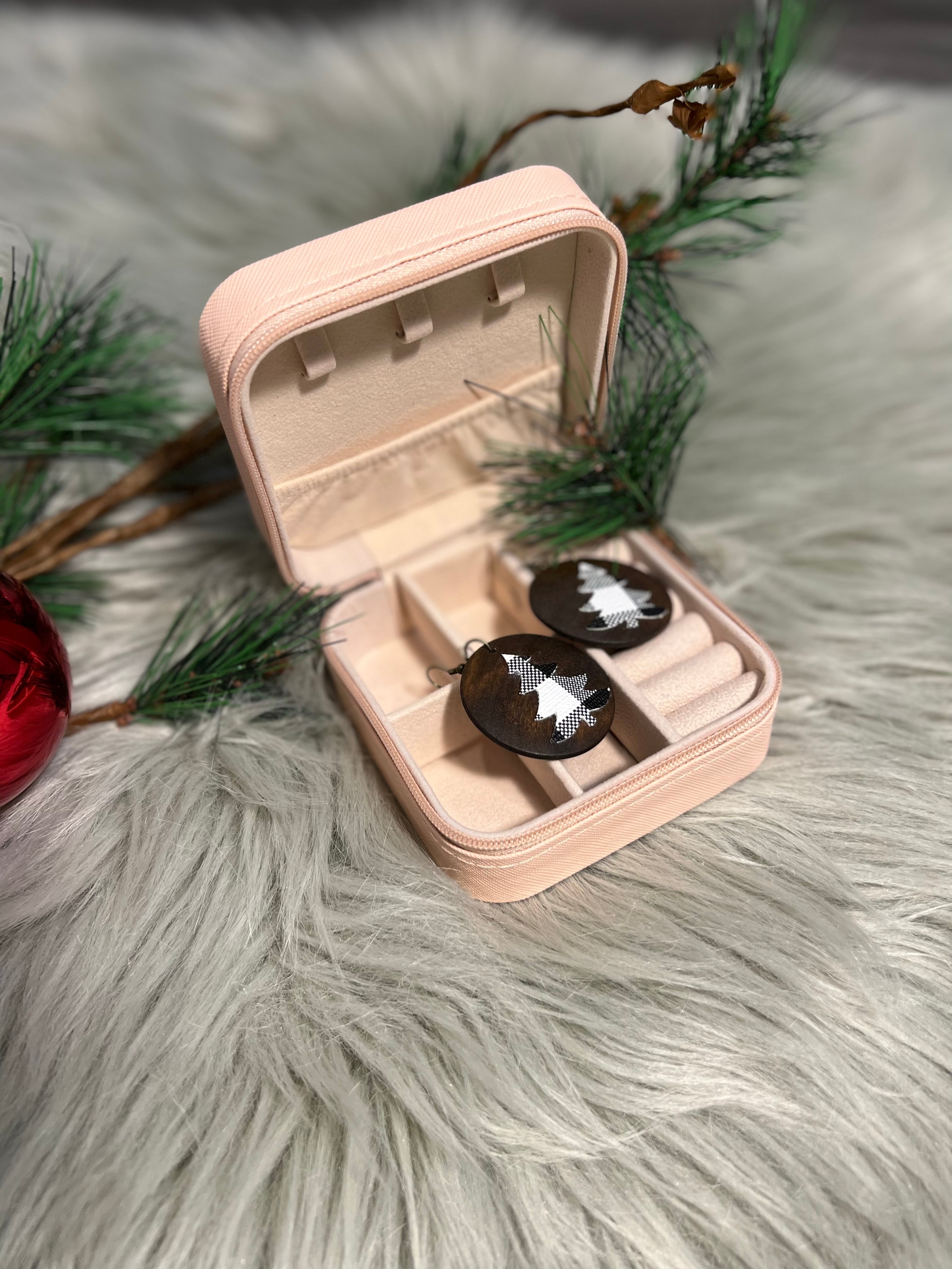 Buffalo Plaid Christmas Tree Earrings