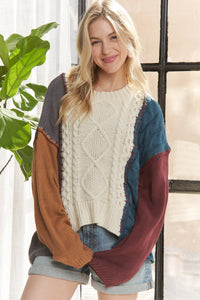 Patchwork Charm Knit Sweater