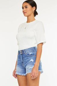 Kancan HIGH RISE MOM DENIM SHORTS