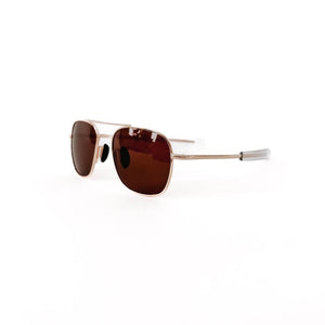 Sunny Square Aviator Sunglasses: Black Lens/Gold Frame
