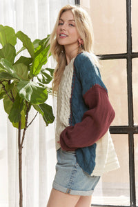 Patchwork Charm Knit Sweater