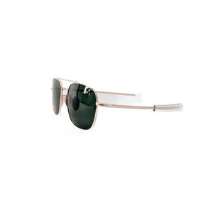Sunny Square Aviator Sunglasses: Black Lens/Gold Frame