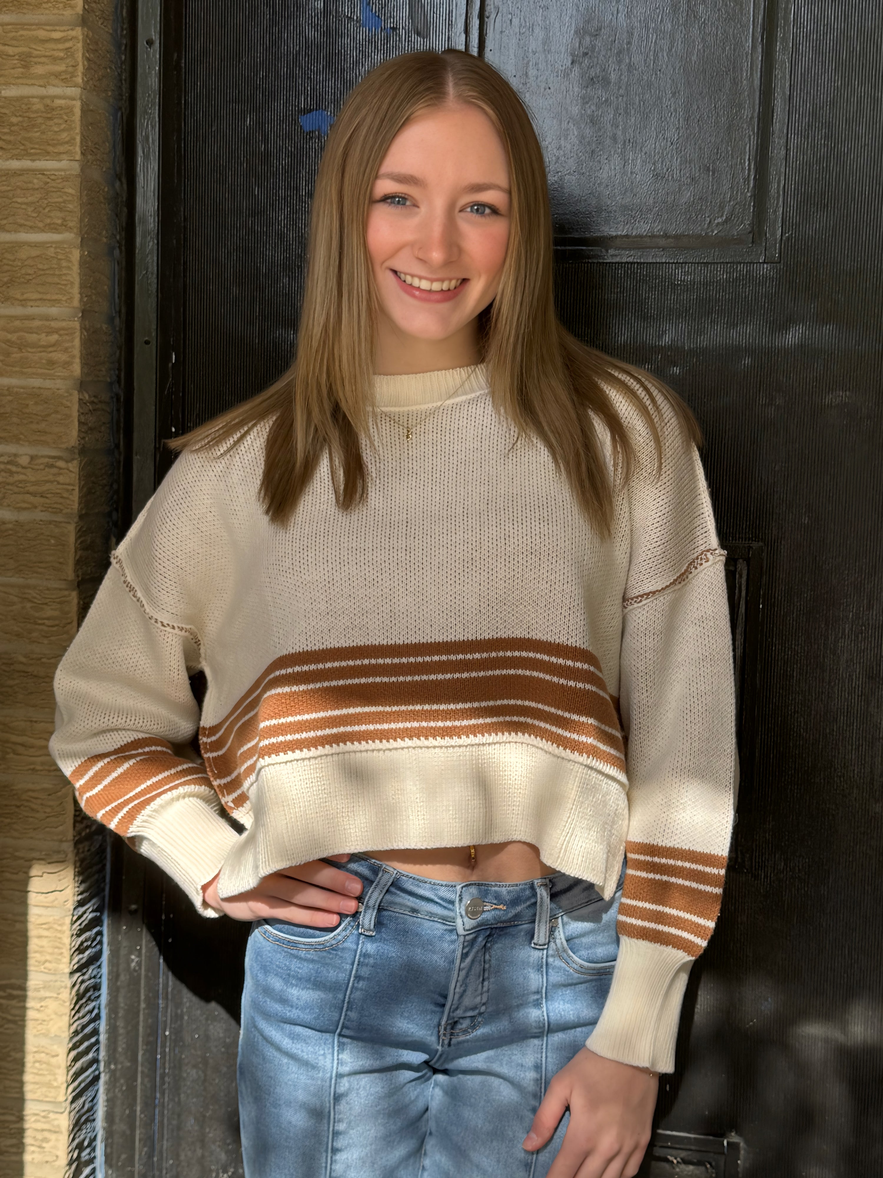 Kaleigh Striped Boxy Sweater