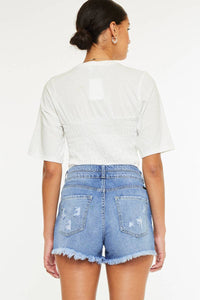 Kancan HIGH RISE MOM DENIM SHORTS