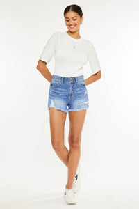 Kancan HIGH RISE MOM DENIM SHORTS