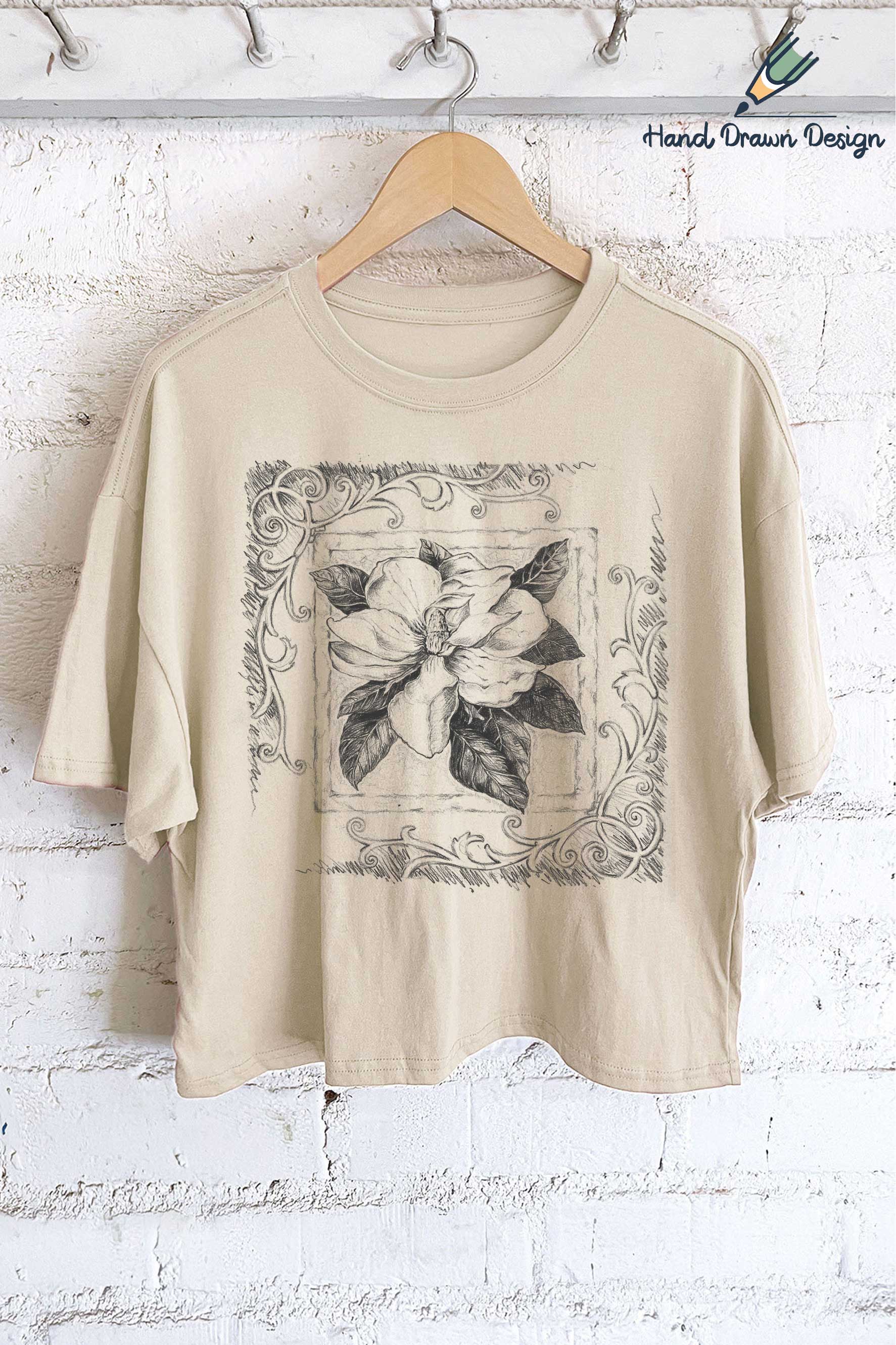 MAGNOLIA FLOWER HAND DRAWN GRAPHIC