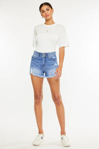 Kancan HIGH RISE MOM DENIM SHORTS