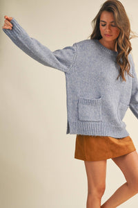 FRONT PATCH POCKET SWEATER