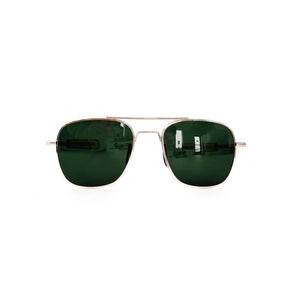 Sunny Square Aviator Sunglasses: Black Lens/Gold Frame