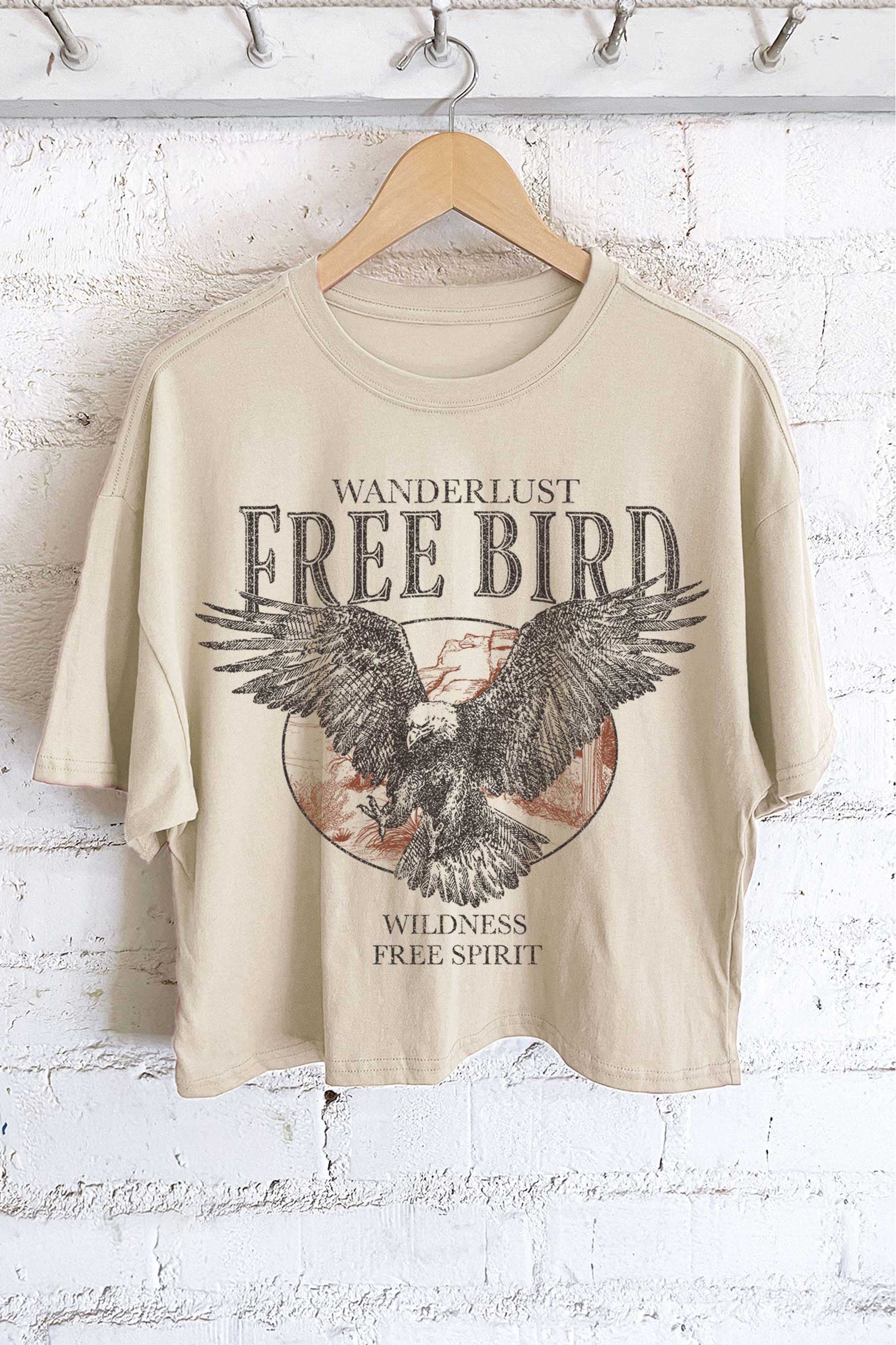 FREE BIRD EAGLE GRAPHIC LONG CROP