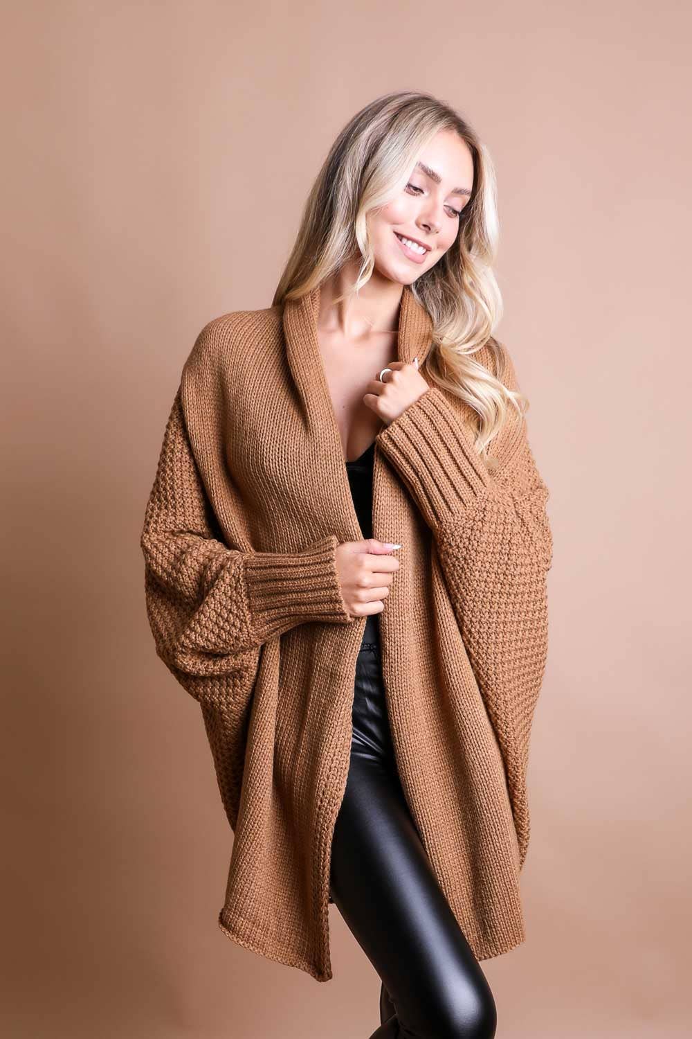 Bestselling Bat Sleeve Knit Cardigan! 🦇: Camel
