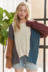 Patchwork Charm Knit Sweater