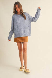 FRONT PATCH POCKET SWEATER