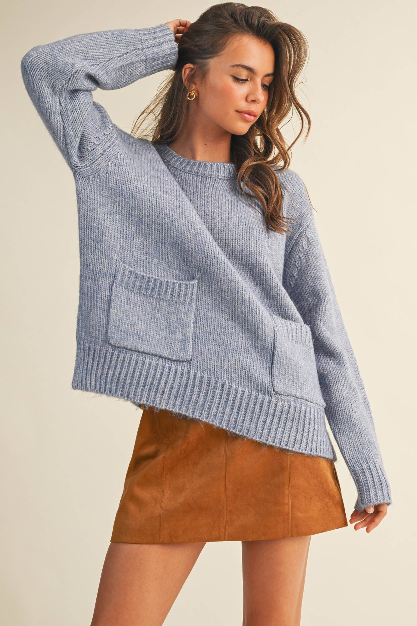 FRONT PATCH POCKET SWEATER
