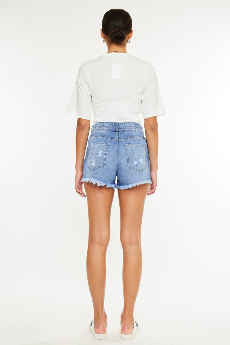 Kancan HIGH RISE MOM DENIM SHORTS