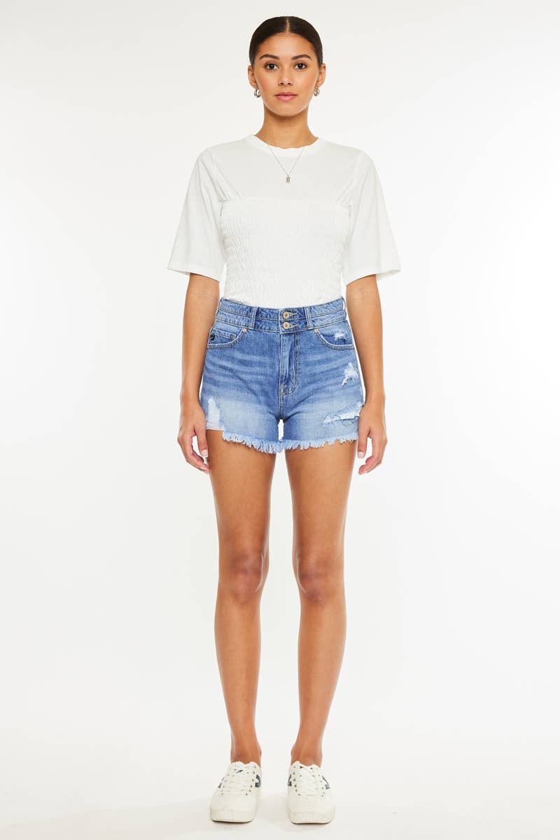 Kancan HIGH RISE MOM DENIM SHORTS