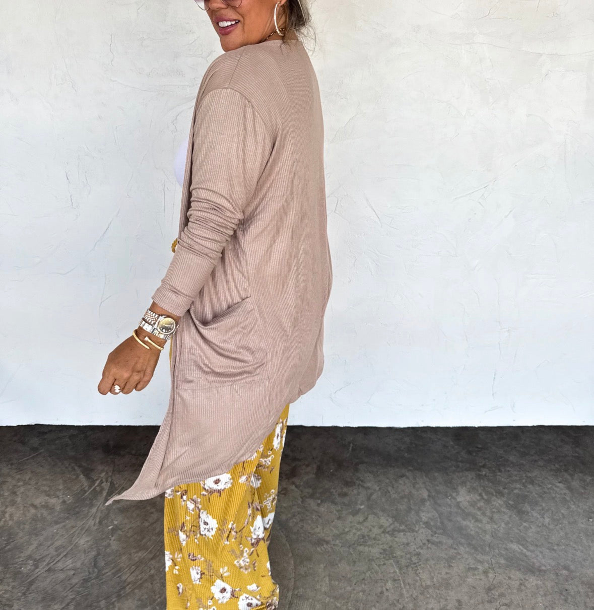 OG Ribbed Cardi Mocha