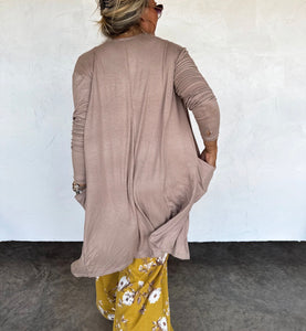 OG Ribbed Cardi Mocha