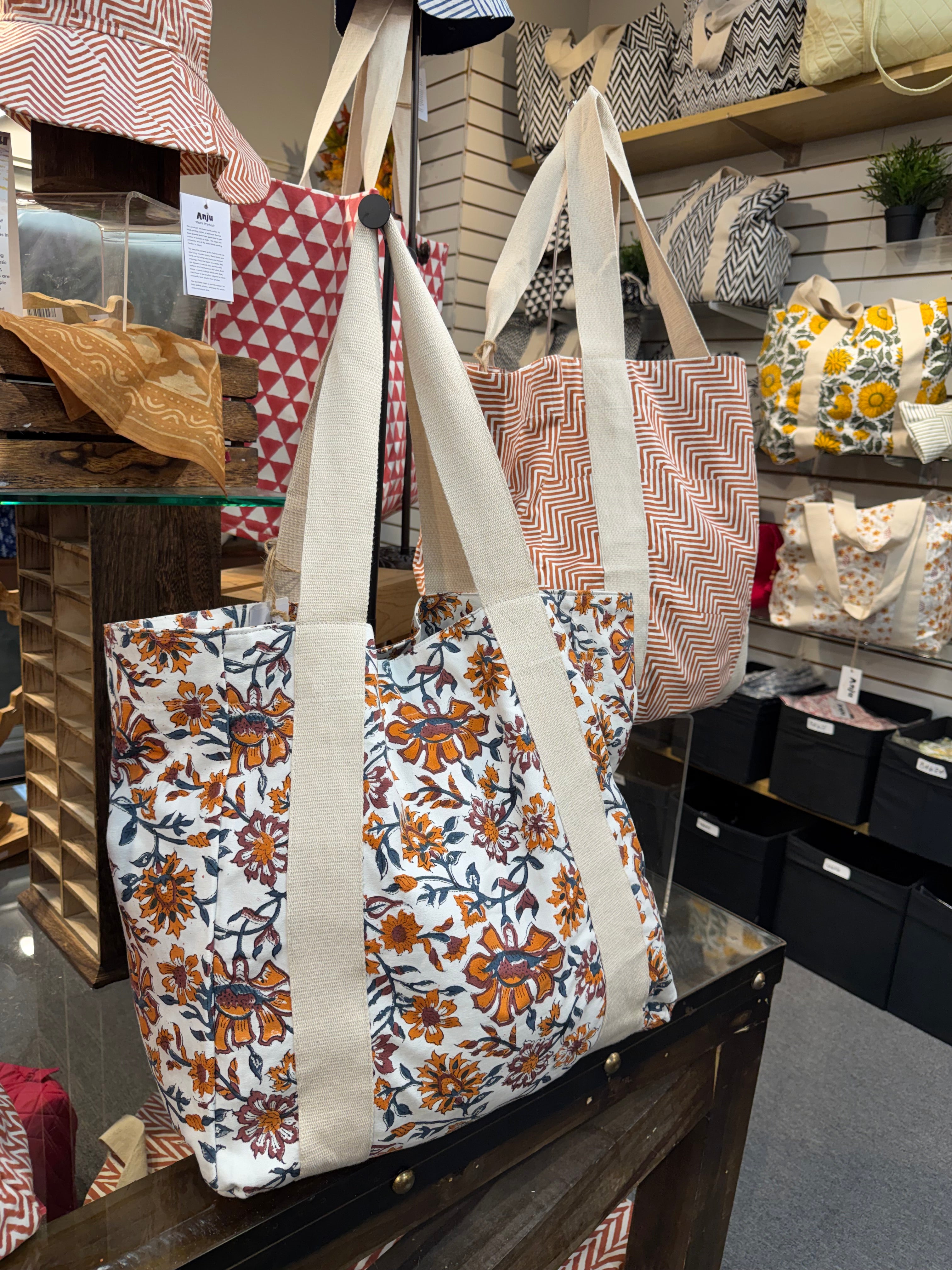 Anju Canvas Block Printed Bag