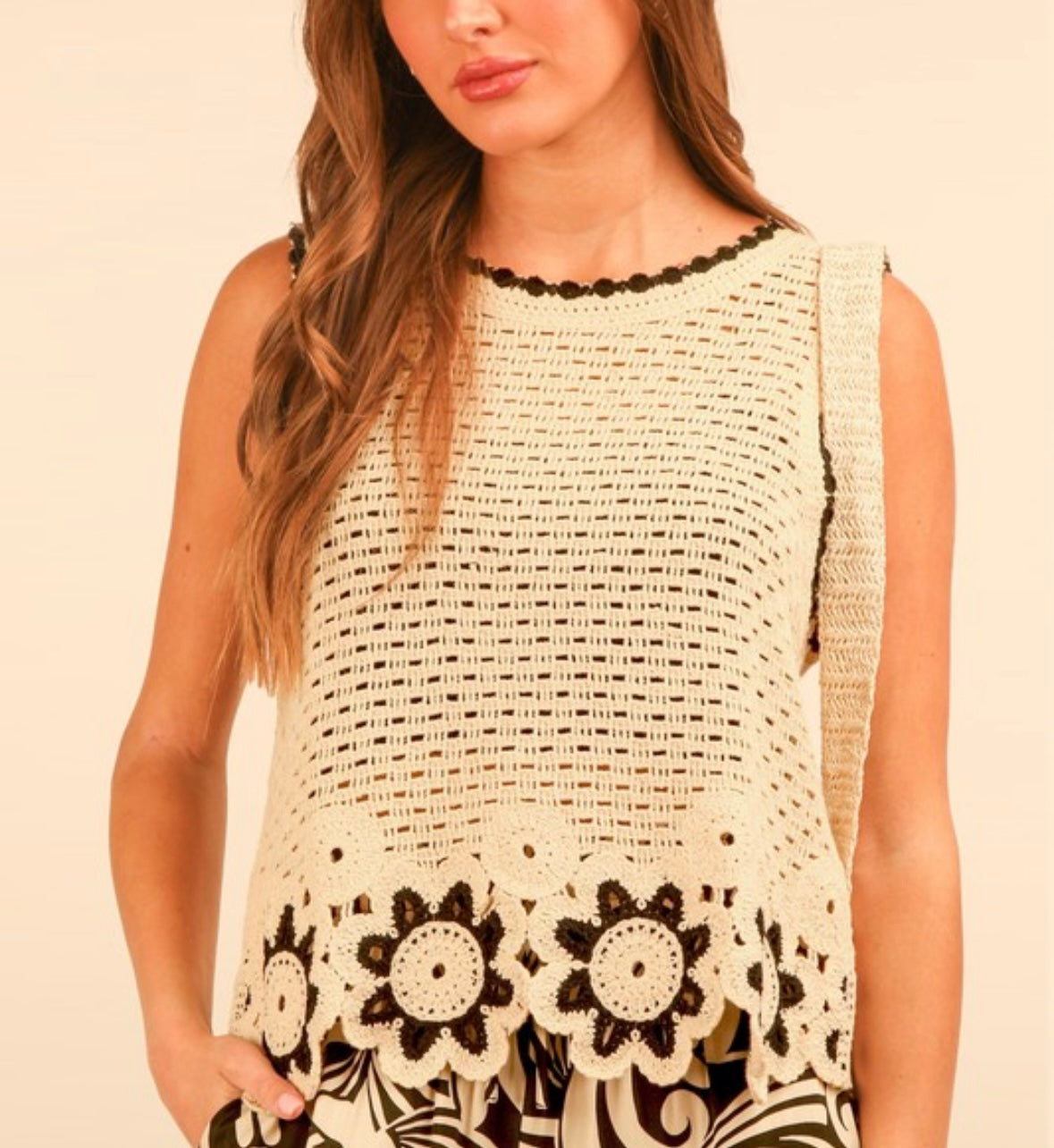 Charming Floral Crochet Top