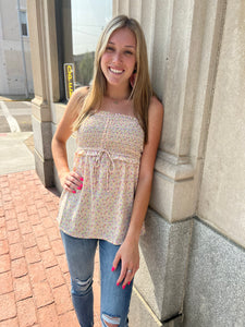 SMOCKED FLARE TANK TOP