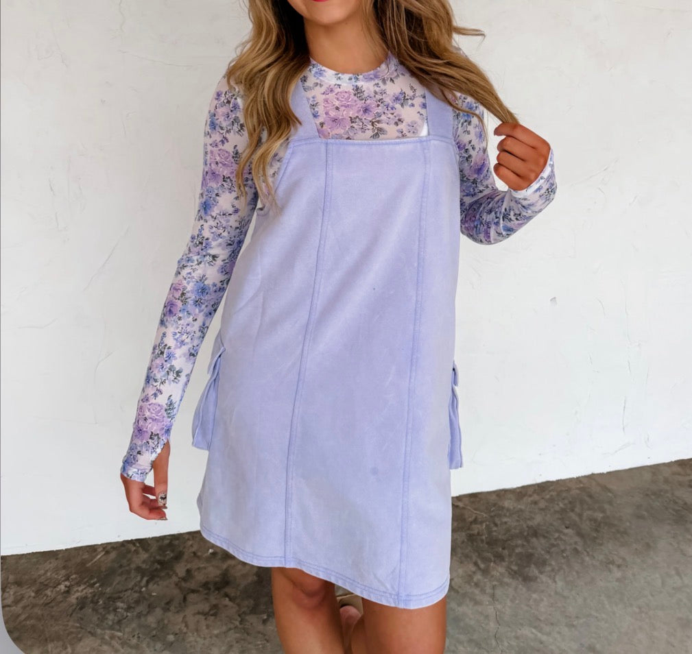 Soft Washed Overall Dress-Lavender – SimpliCity Threads Boutique