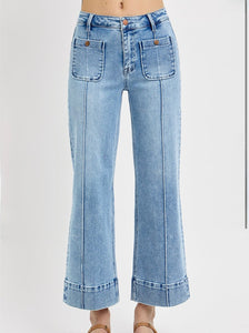 RISEN HIGH RISE CROP WIDE JEANS