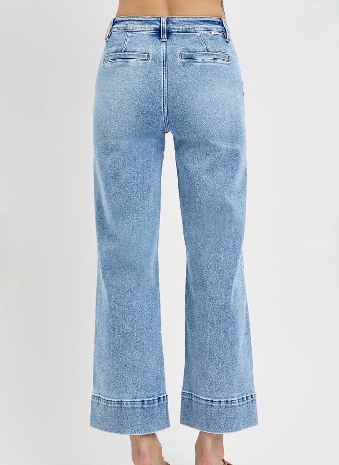 RISEN HIGH RISE CROP WIDE JEANS