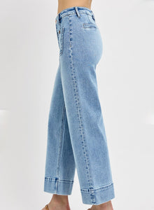 RISEN HIGH RISE CROP WIDE JEANS
