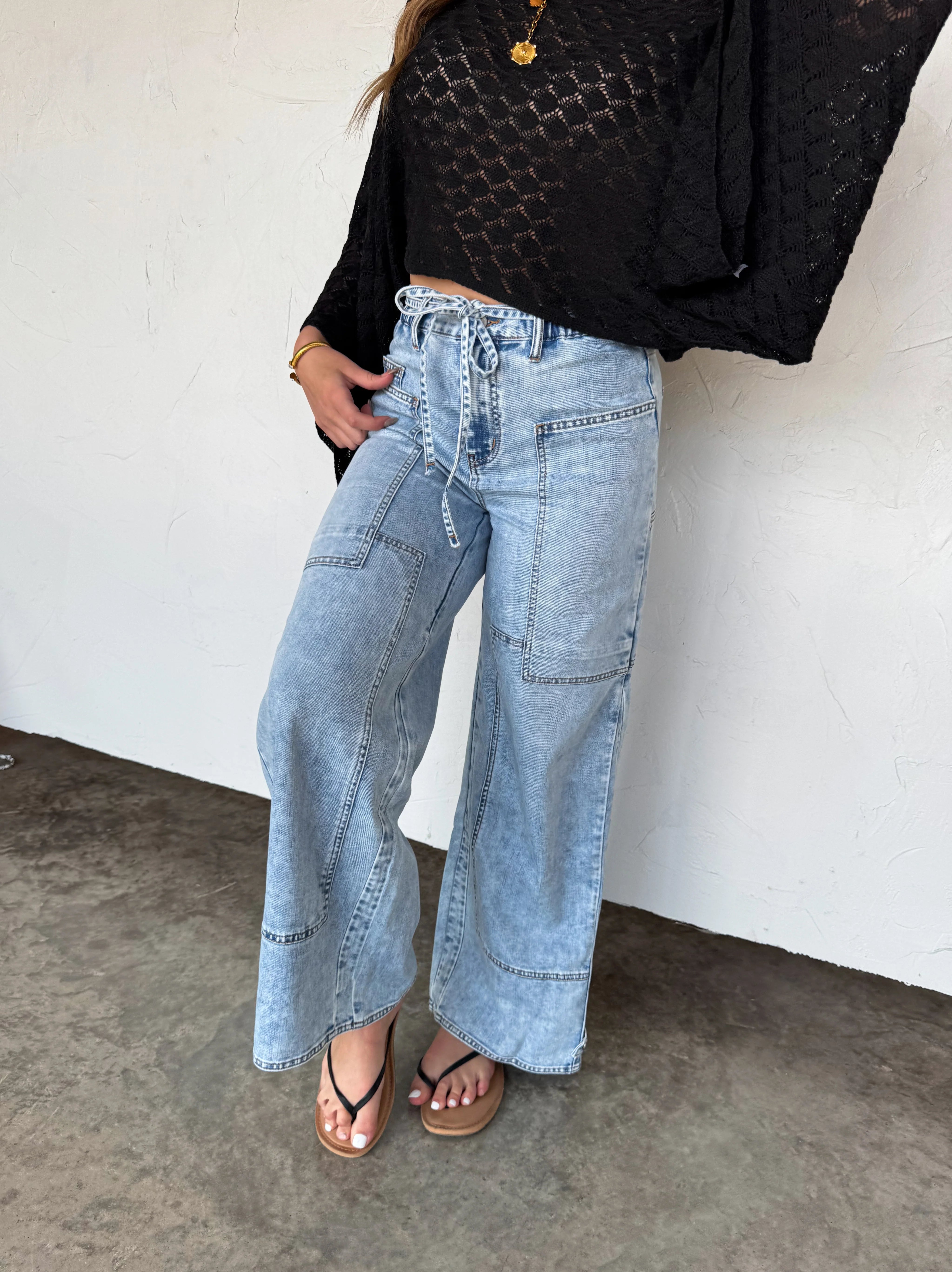 Movie Tie Waist Jeans