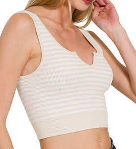 Fit N Flirty Striped Tank