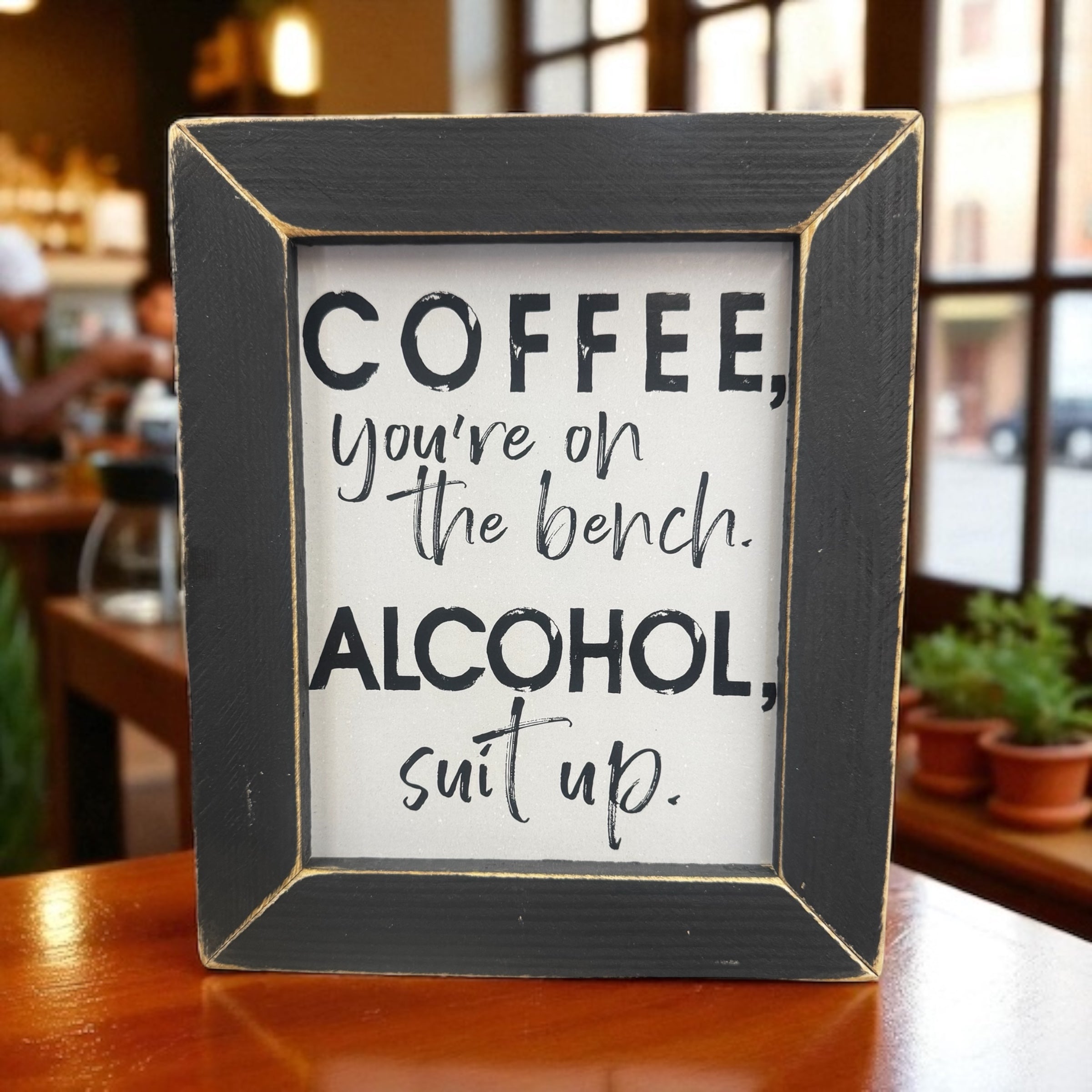 Coffee your on the bench