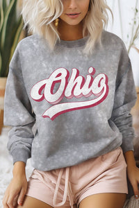 OHIO GRAPHIC MINERAL BRUSHED SWEATSHIRT: GREY
