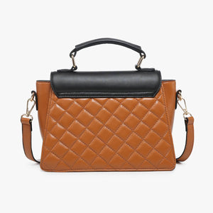 Lou Square Quilted Crossbody Black/Grey