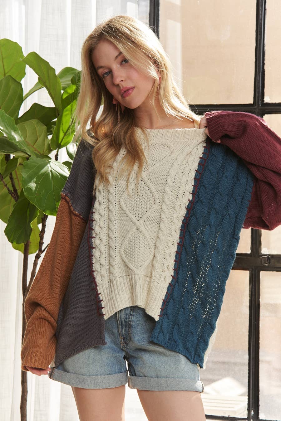 Patchwork Charm Knit Sweater