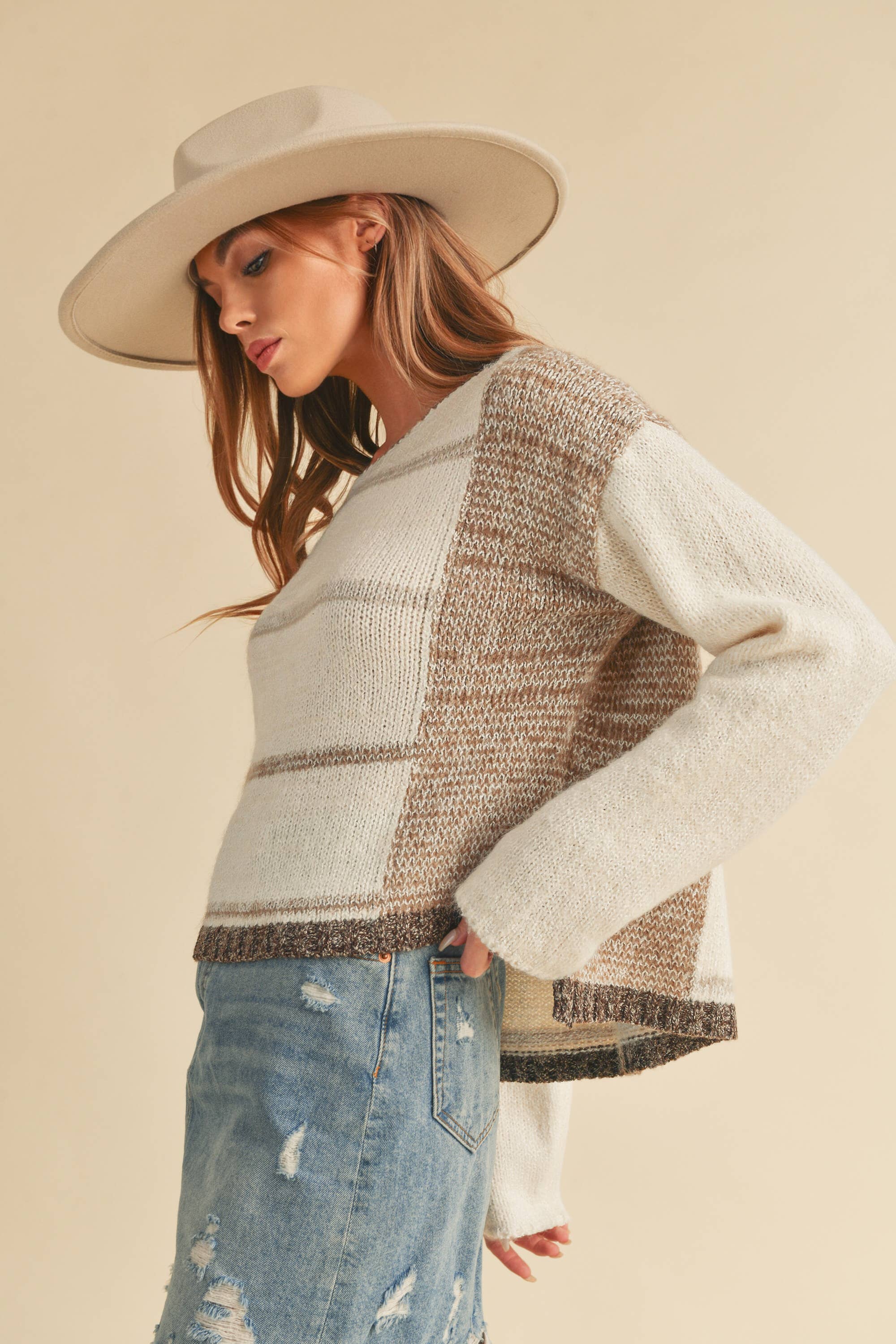 Mona Knit Stripe Pullover Sweater
