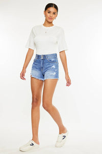 Kancan HIGH RISE MOM DENIM SHORTS