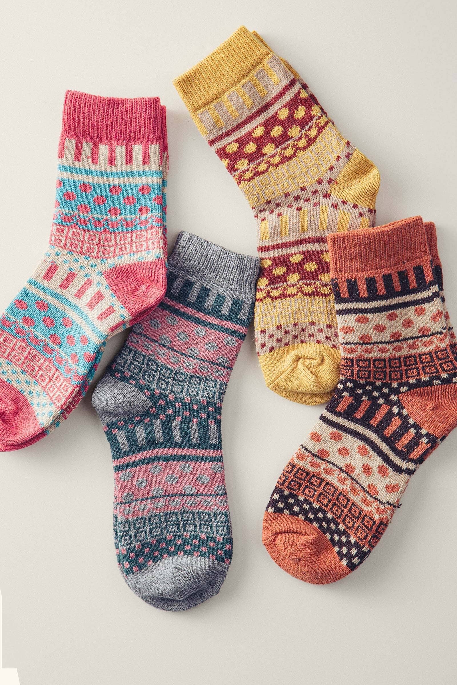Colorful Isle Knit Socks