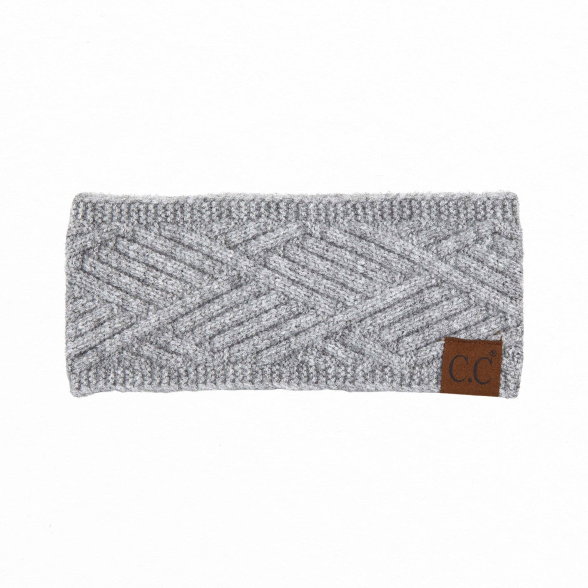 CC Quality Criss-Cross Pattern Head Wrap: Light Grey