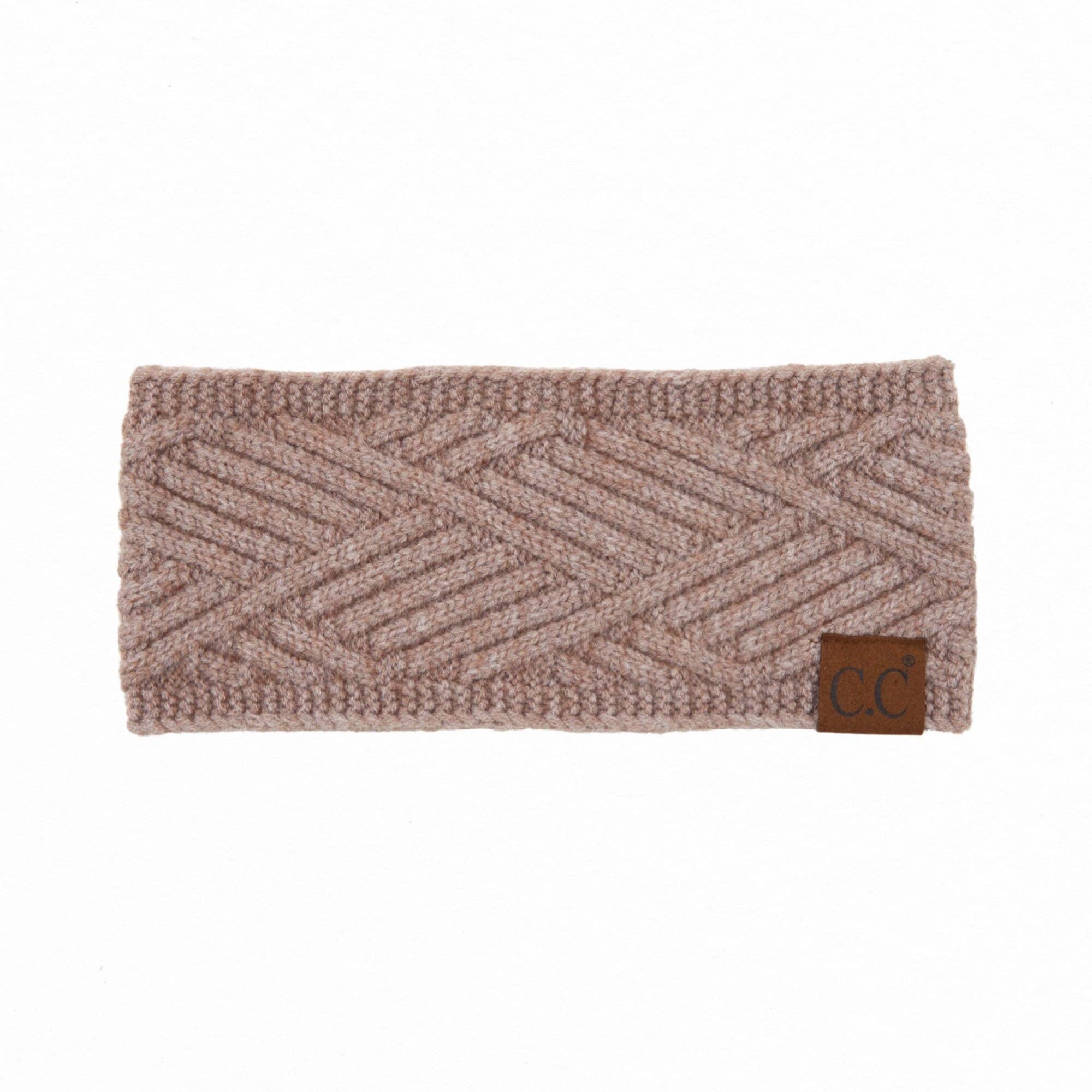 CC Quality Criss-Cross Pattern Head Wrap: Light Taupe