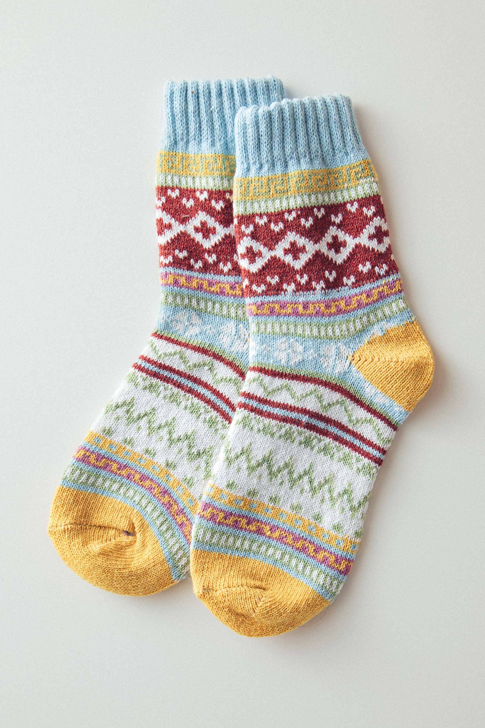 Colorful Isle Knit Socks