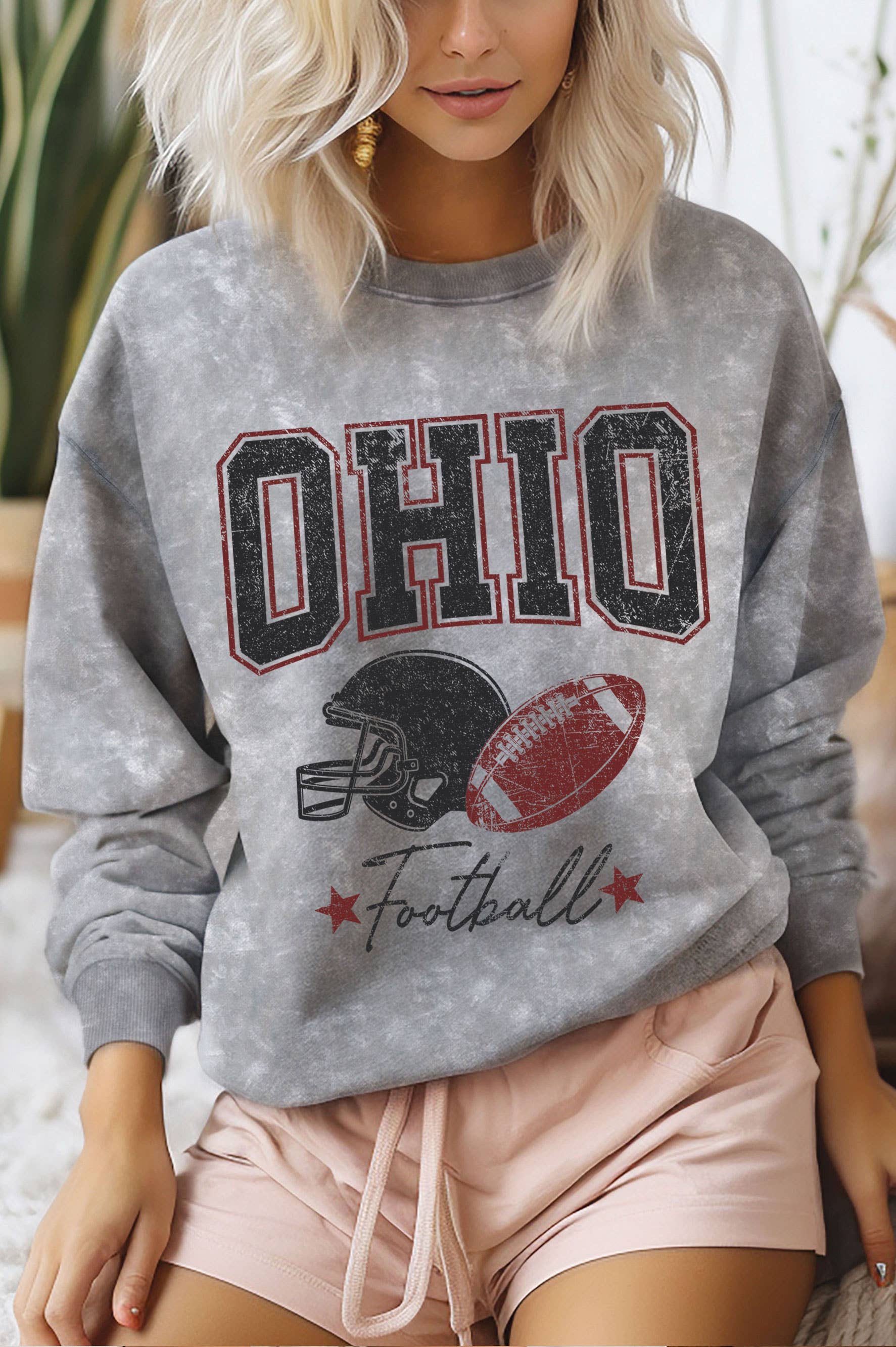 OHIO FOOTBALL MINERAL GRAPHIC BRUSHED SWEATSHIRT