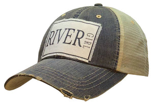 River Girl Distressed Trucker Cap