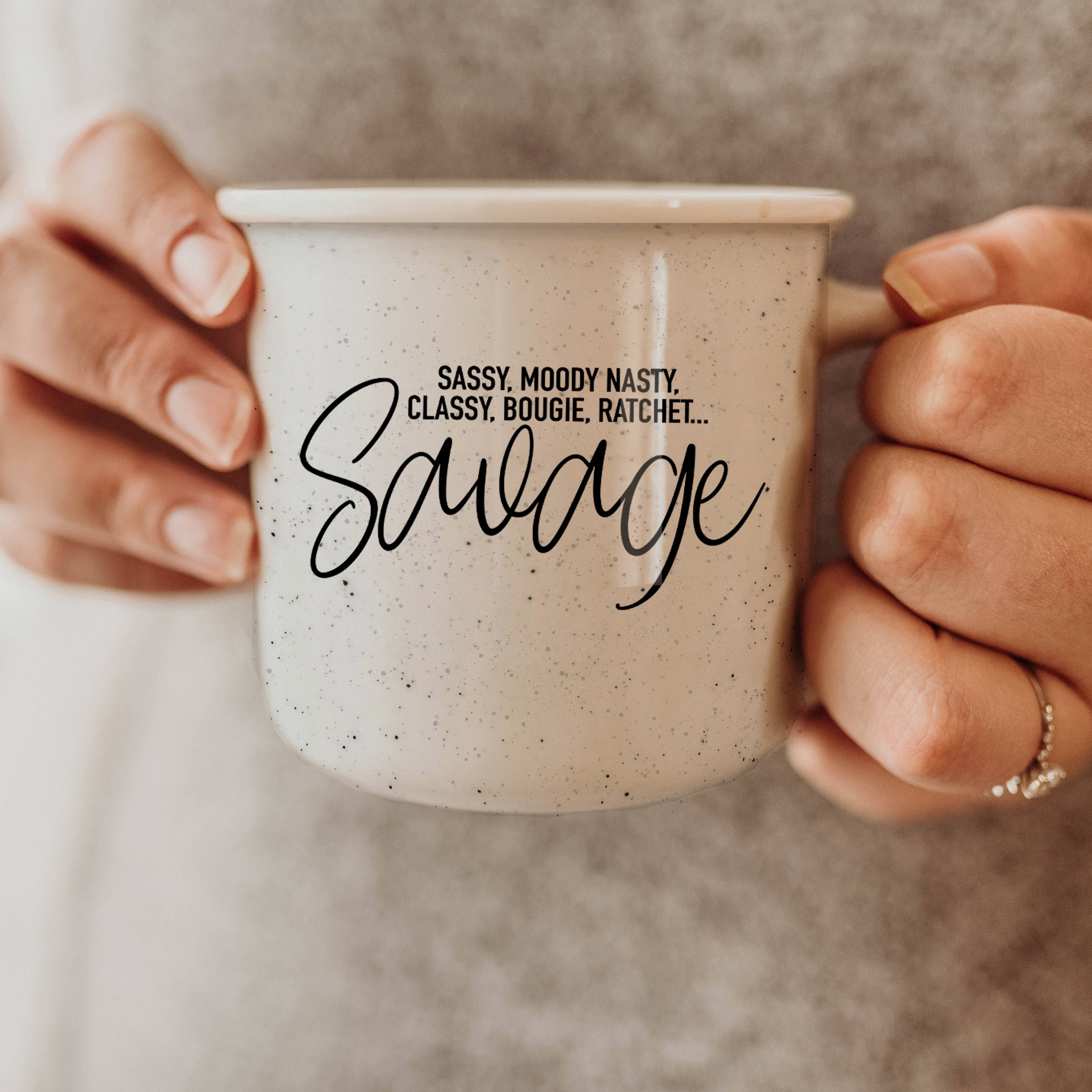 Savage After Coffee - Double Sided Ceramic White Mugs