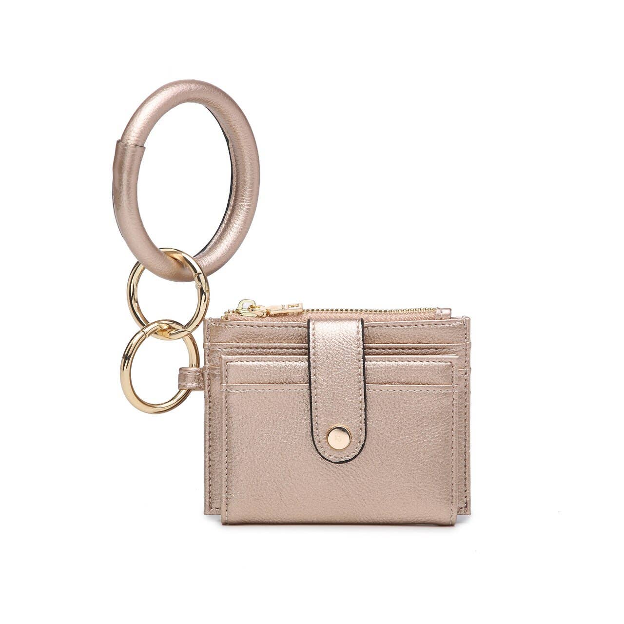 Sammie Mini Snap Wallet w/ Ring Gold-Blush