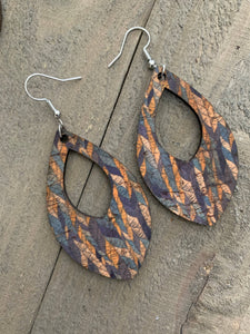 Cork & Leather Teardrop Earrings