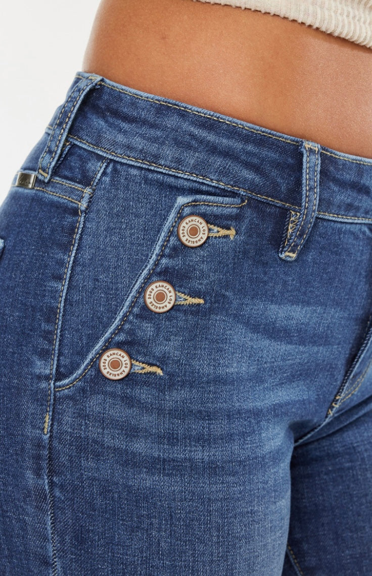 KanCan Front Button Capri Jeans