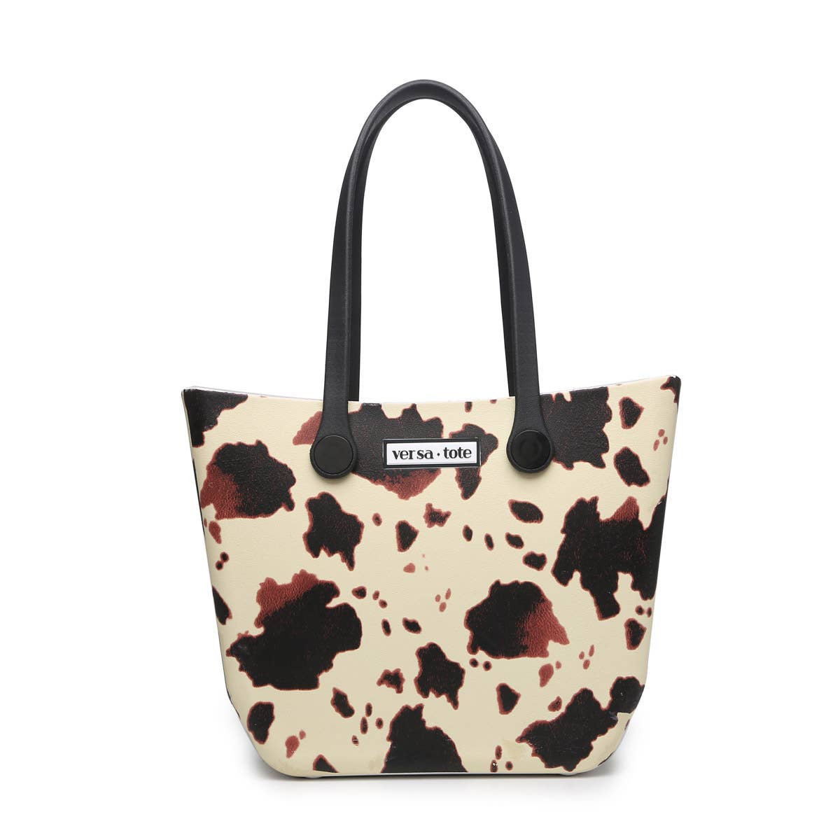 Cow Printed Versa Tote w/ Interchangeable Straps