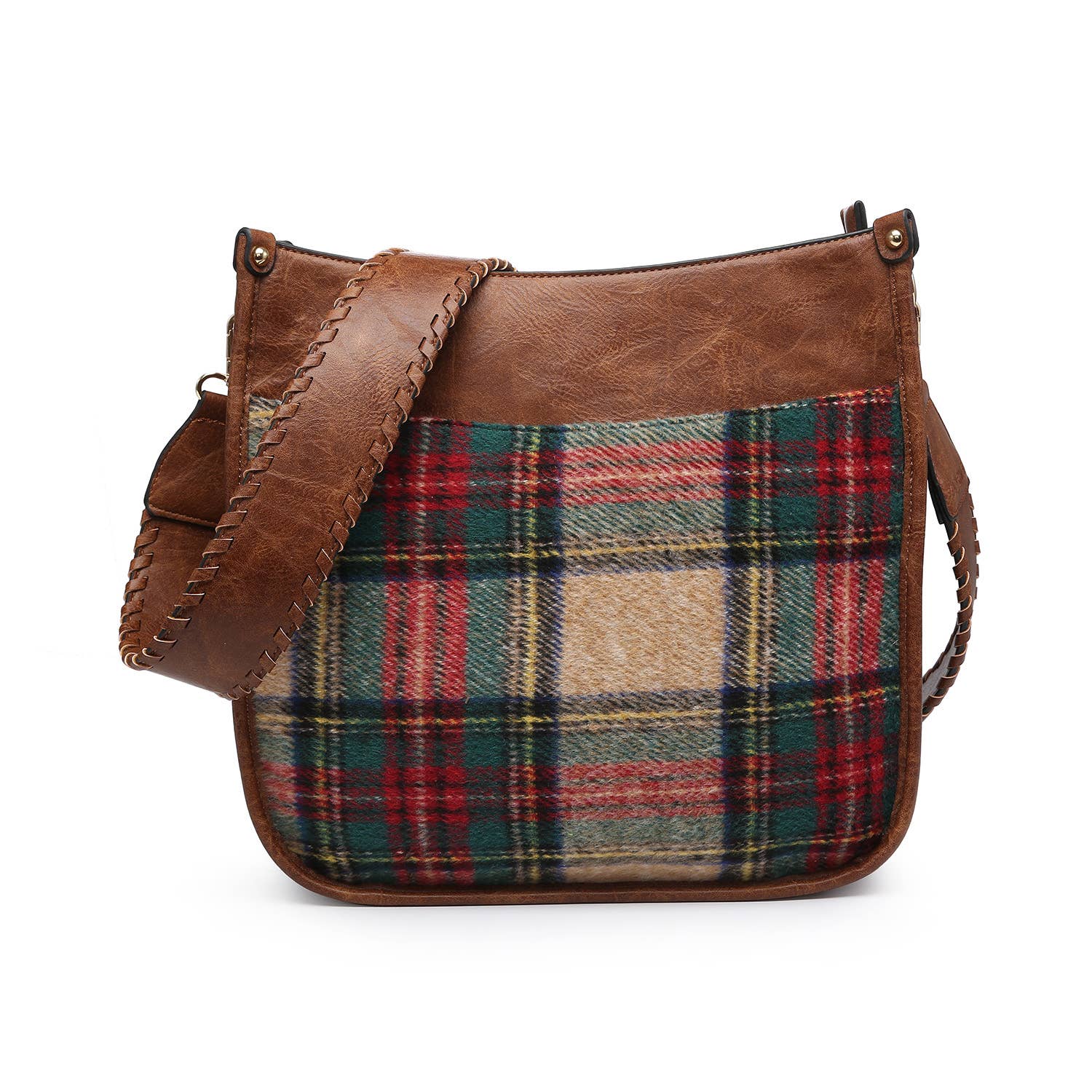 Lindsey Plaid Crossbody with Guitar Strap