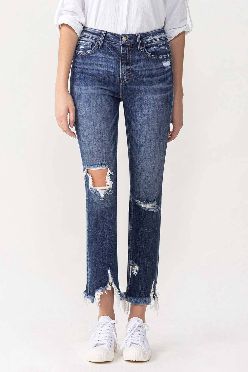 HIGH RISE CROP STRAIGHT JEAN: Suffice